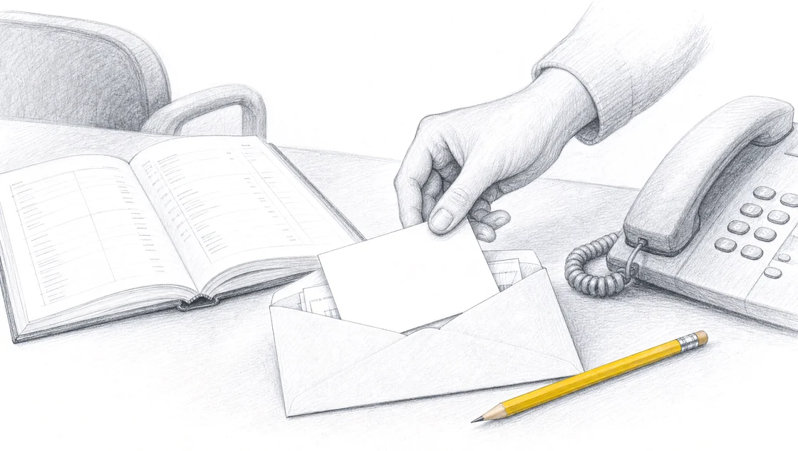 An appointment diary, telephone and preparation letter on a clinic reception desk.